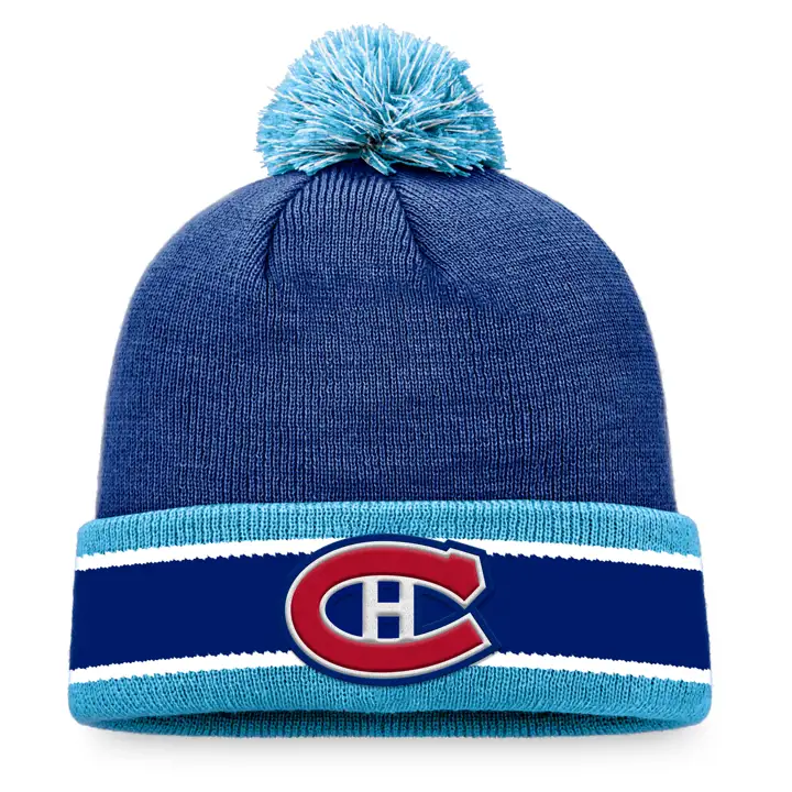 BONNET À POMPON AUTHENTIC PRO CUFF LNH DES CANADIENS DE MONTRÉAL BLEU