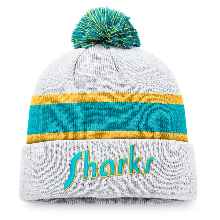 BONNET À POMPON AUTHENTIC PRO CUFF SAN JOSE SHARKS LNH BLANC