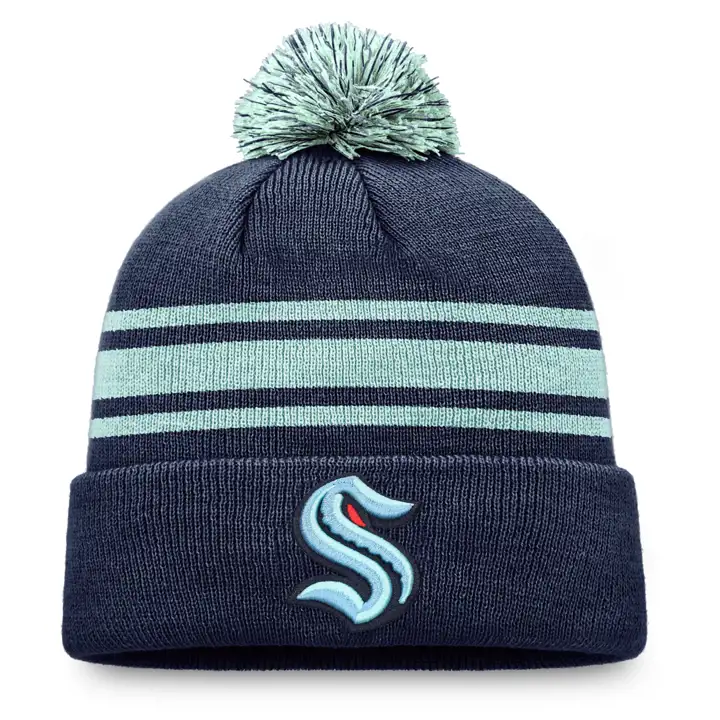 SEATTLE KRAKEN NHL SE Authentic Pro Bonnet à pompon LBL