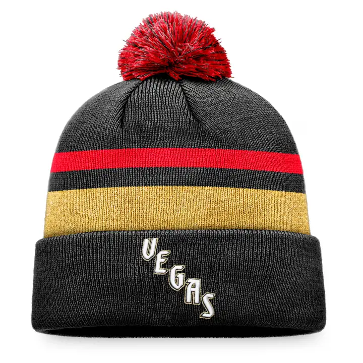 VEGAS GOLDEN KNIGHTS LNH Modèle Authentique Pro Avec Revers et Pompon Noir