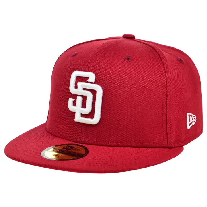 CASQUETTE 59FIFTY MLB COLOR UV SAND PADRES SAUMON SANGRIA bordeaux/lave re