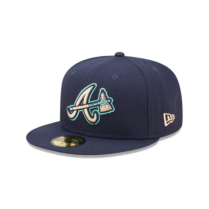 CASQUETTE 59FIFTY MLB ATLANTA BRAVES COULEUR UV OCEAN PEACH marine/lor