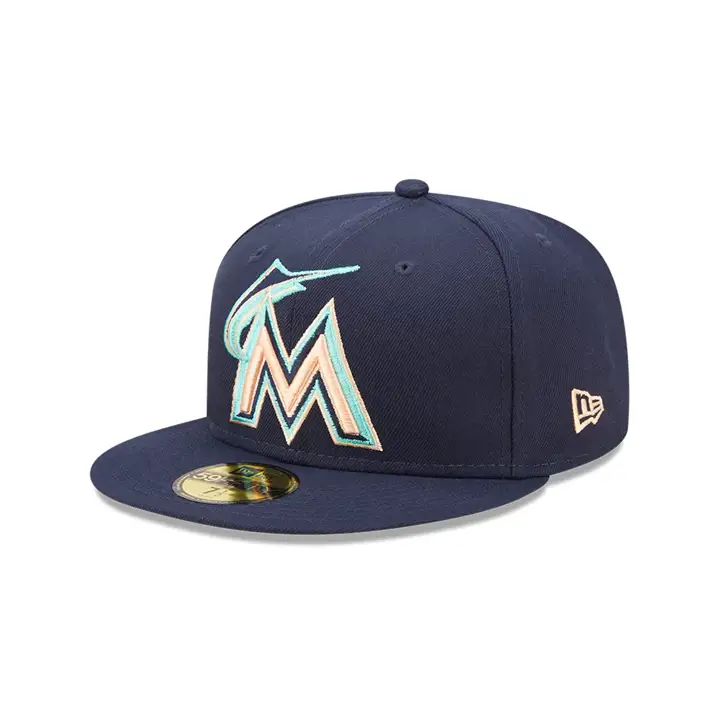 MIAMI MARLINS MLB COLOR UV OCEANSIDE PEACH 59FIFTY marine/lorg