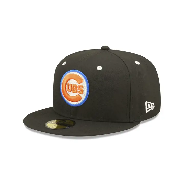 Casquette 59FIFTY MLB Moon Man des Cubs de Chicago noire/noire/or