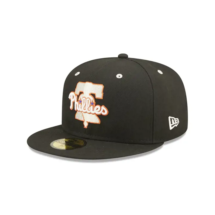 Casquette 59FIFTY MLB Moon Man des Philadelphia Phillies, noir/noir/noir