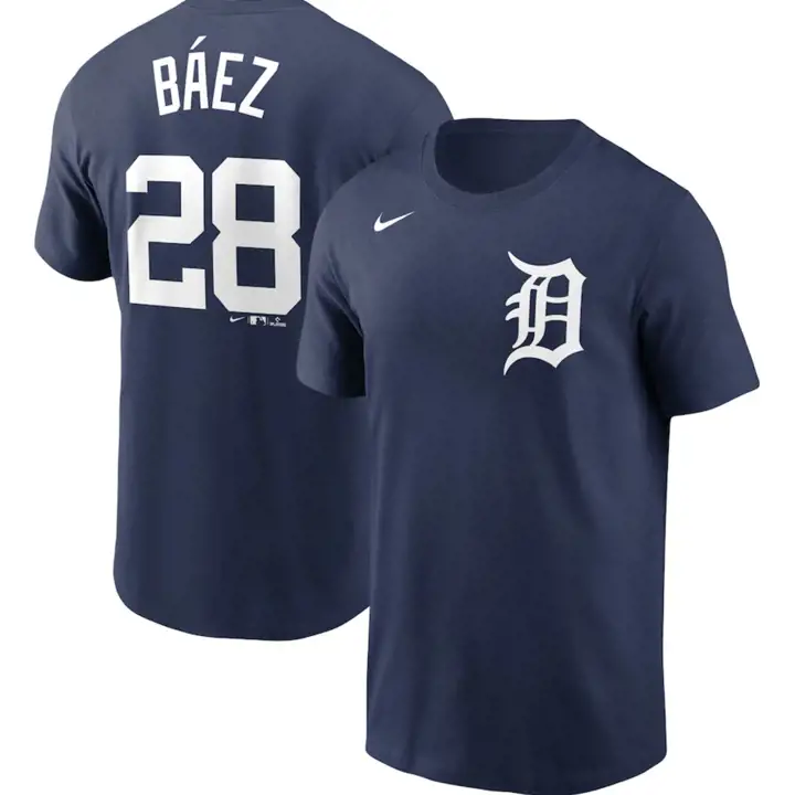 T-shirt joueur MLB Nike N&N Detroit Tigers Javier Baez marine