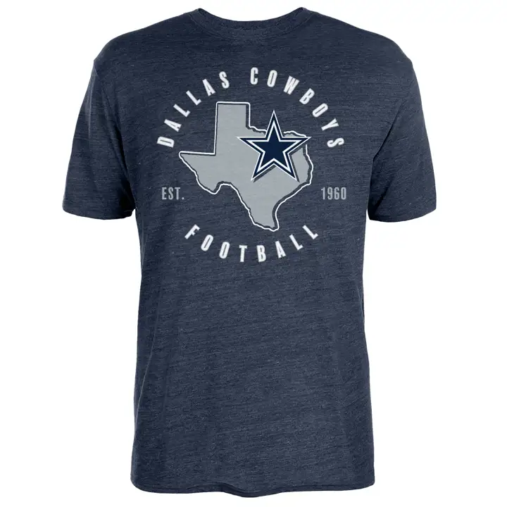 T-shirt Dallas Cowboys NFL Berish à manches courtes en tissu mélangé bleu marine