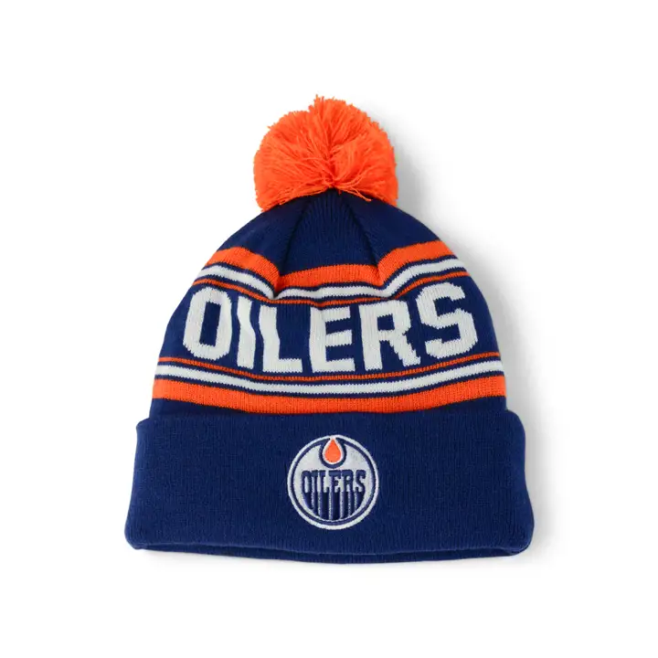 BONNET POMPON NHL OILERS POUR JEUNE marine