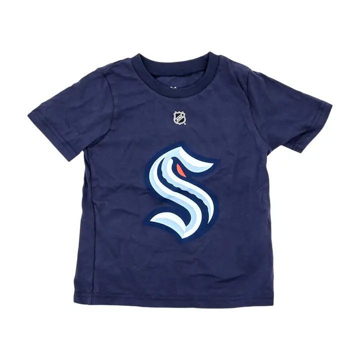T-shirt joueur NHL Kraken pour tout-petits Jordan Eberle bleu marine