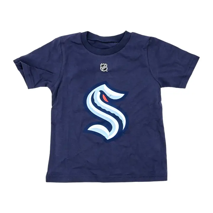 T-shirt joueur NHL Kraken pour tout-petit Yanni Gourde marine