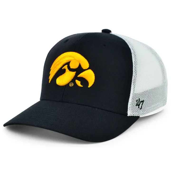 IOWA HAWKEYES NCAA Casquette '47 Trophy noire/blanche