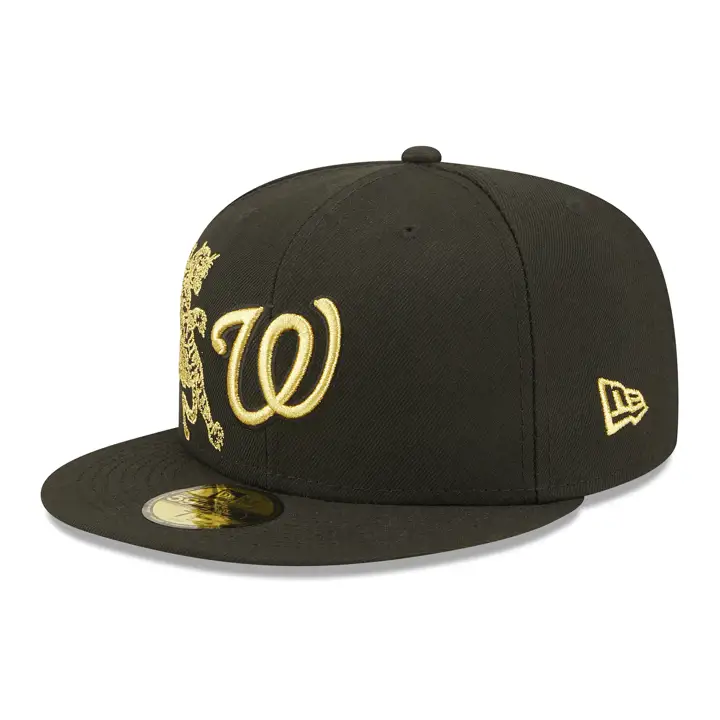 Casquette 59FIFTY Washington Nationals MLB Tiger Claw noire/noire/dorée