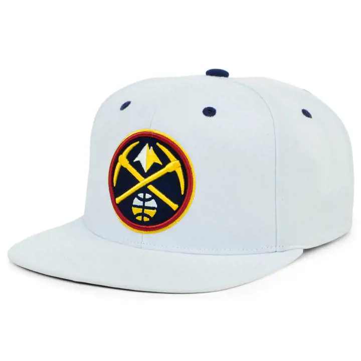 Casquette snapback Denver Nuggets NBA, couleurs de l'équipe, blanc/blanc/marine