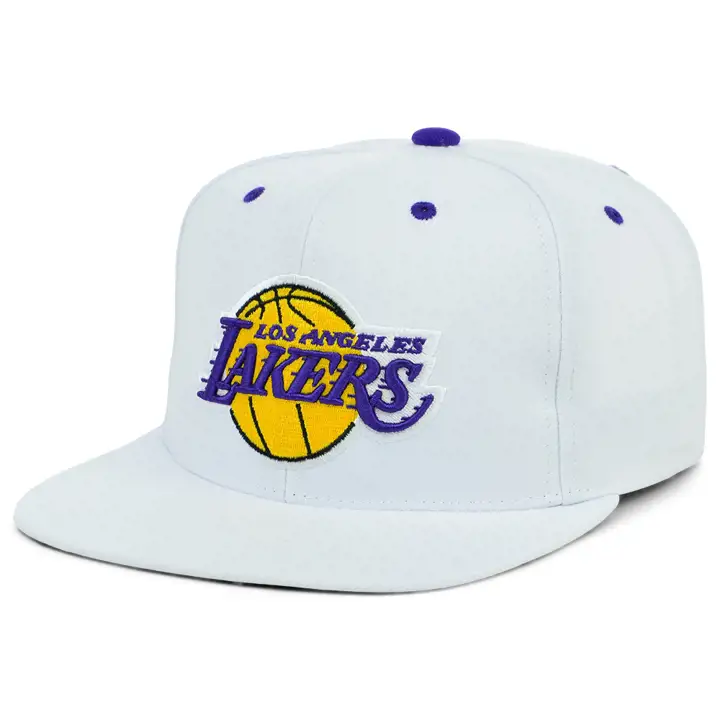 Casquette snapback Los Angeles Lakers NBA, couleurs de l'équipe, blanc/blanc/violet