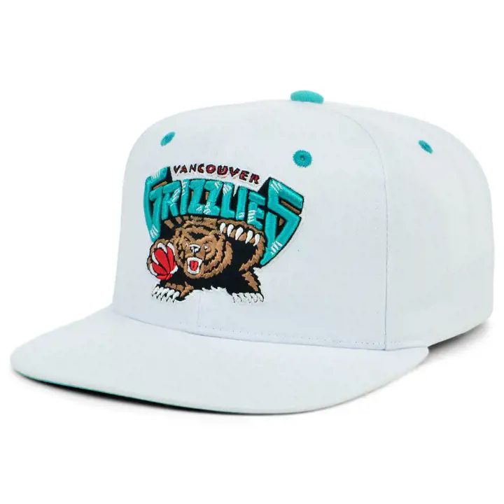 Casquette snapback Vancouver Grizzlies NBA blanche couleur d'équipe blc/blc/turquoise
