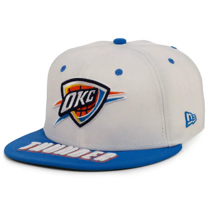 Casquette 59FIFTY NBA Top Word des Oklahoma City Thunder, blanc/bleu/bleu