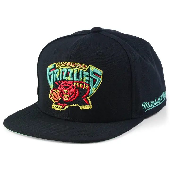 Casquette ajustée Vancouver Grizzlies NBA Weatherman noire/noire/verte HWC