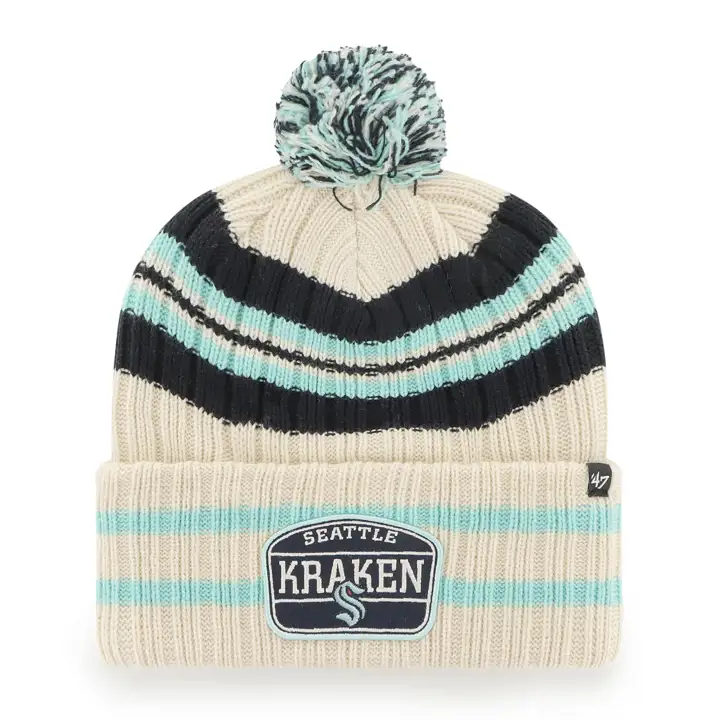 BONNET POMPON '47 SEATTLE KRAKEN NHL Hone Patch Naturel