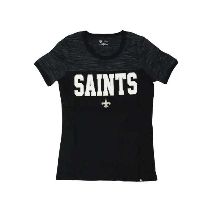 New Orleans Saints NFL Femme Col Ras du Cou Manches Courtes REVERSE SPACE DYE