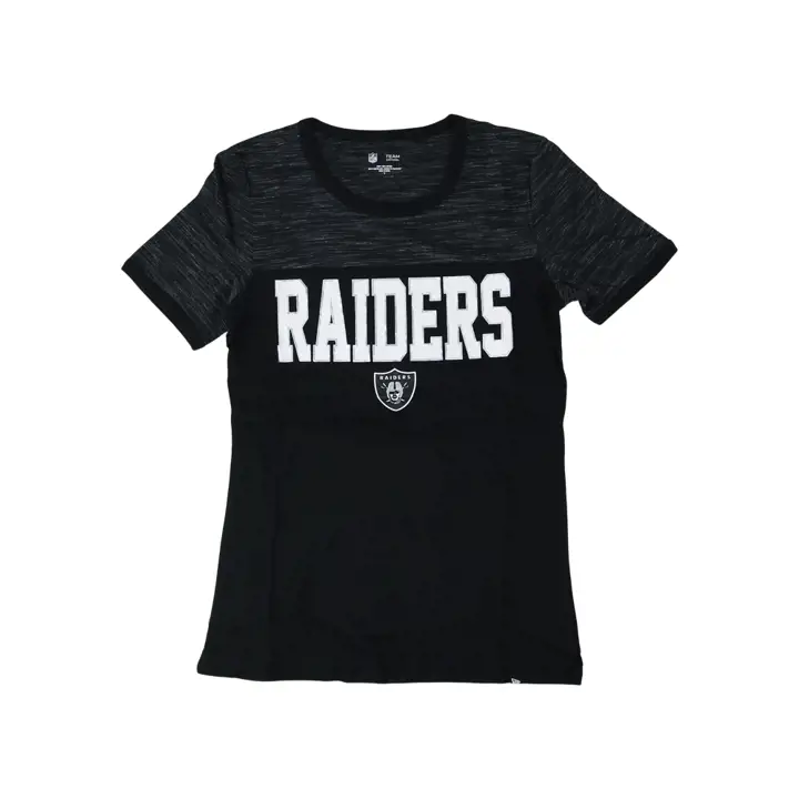T-shirt ras du cou Las Vegas Raiders NFL pour femme REVERSE SPACE DYE à manches courtes