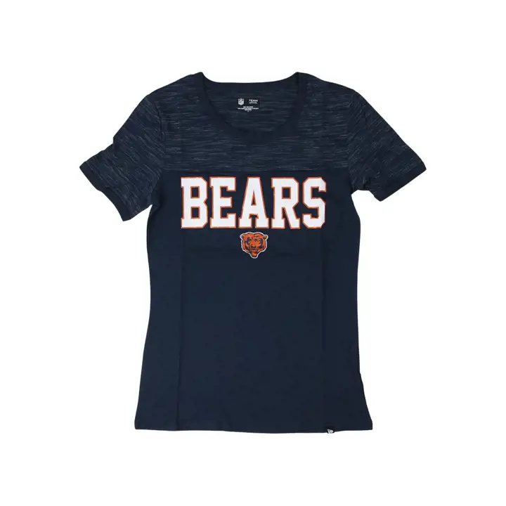 T-shirt à col rond à manches courtes pour femme NFL Chicago Bears REVERSE SPACE DYE