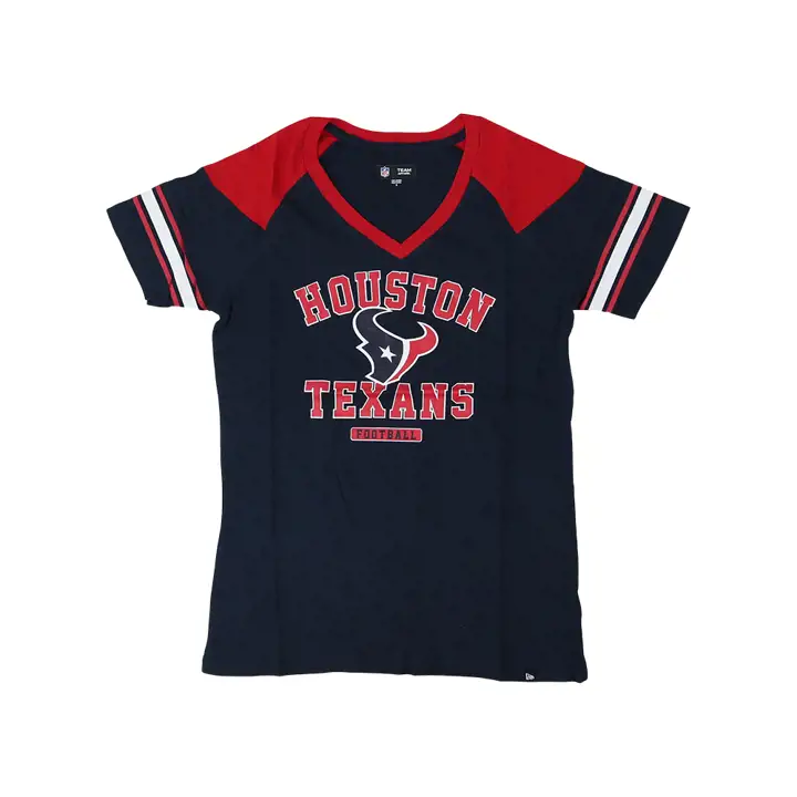 T-shirt à manches raglan rayées pour femme NFL Houston Texans (modèle 22)