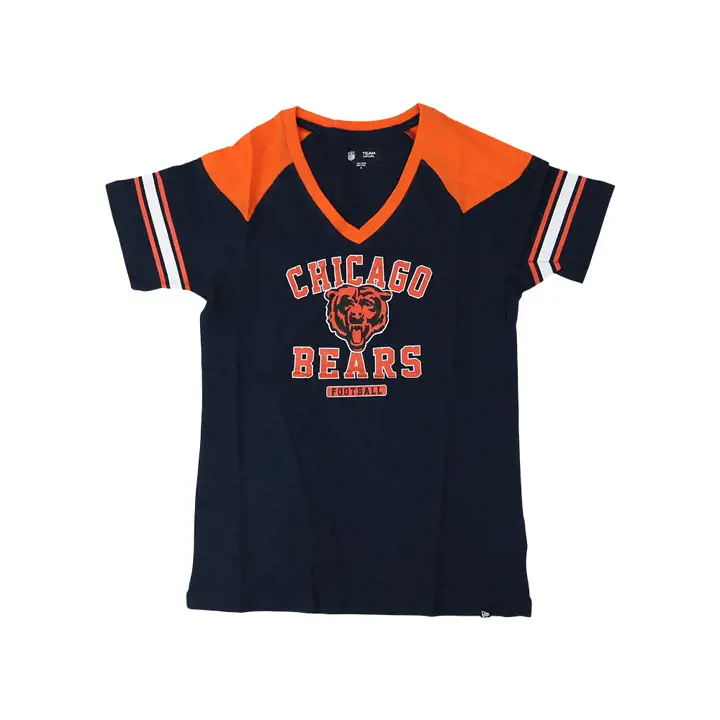 T-shirt rayé à manches raglan courtes NFL Chicago Bears pour femme 22 N