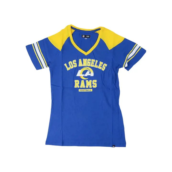 T-shirt rayé à manches raglan courtes NFL Los Angeles Rams pour femme 2