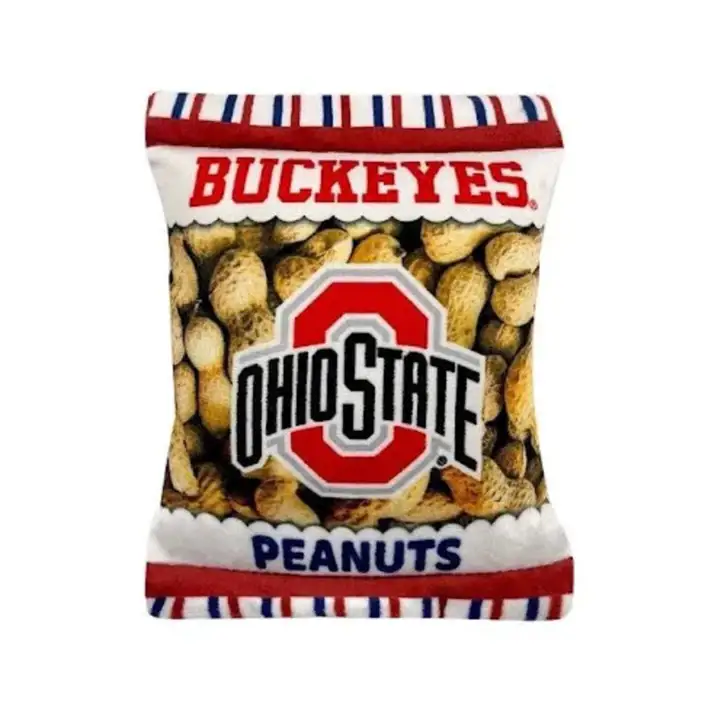 Jouet pour chien en forme de sac de cacahuètes Ohio State Buckeyes Stadium Snax