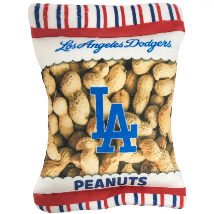 Jouet en forme de sac de cacahuètes du stade des Dodgers de Los Angeles pour chien