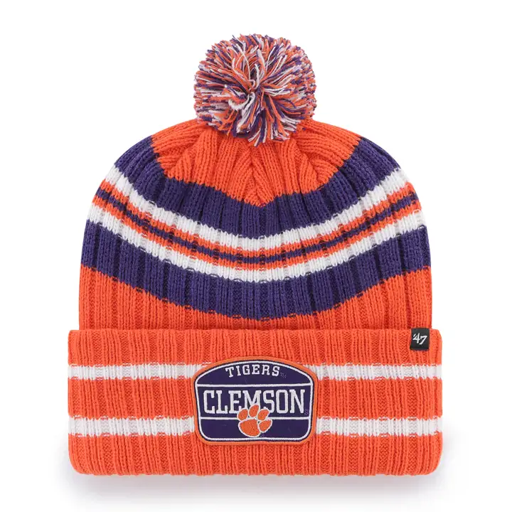 CLEMSON TIGERS NCAA Bonnet en tricot à revers '47 avec patch d'origine