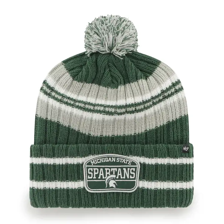 MICHIGAN STATE SPARTANS NCAA Bonnet en maille revers Hone Patch '47 vert foncé