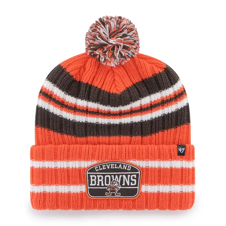 CLEVELAND BROWNS NFL Bonnet en tricot à revers '47, écusson domicile Classics