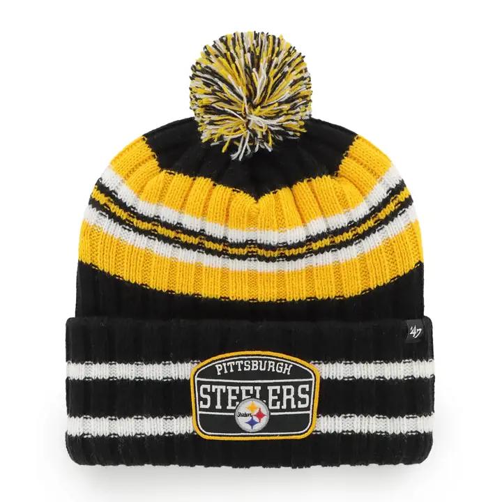 PITTSBURGH STEELERS NFL Hone Patch '47 Bonnet en tricot noir