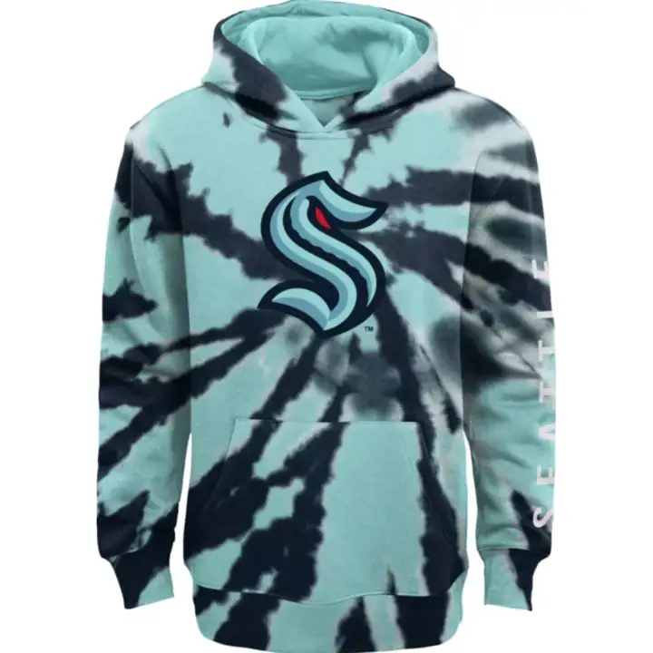 Sweat à capuche tie-dye Seattle Kraken LNH pour jeune – Marine/Sarcelle
