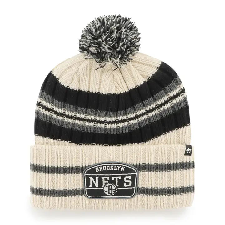 Brooklyn Nets NBA Honeycomb Patch Tricot Naturel/noir/gris