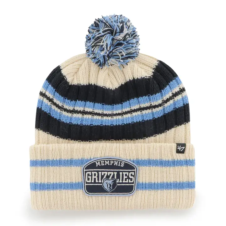 Memphis Grizzlies NBA Hone Patch Tricot Naturel/marine/bleu