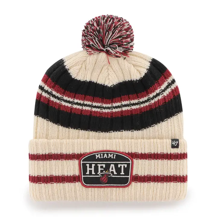 Miami Heat NBA Hone Patch Knit Naturel/noir/rouge