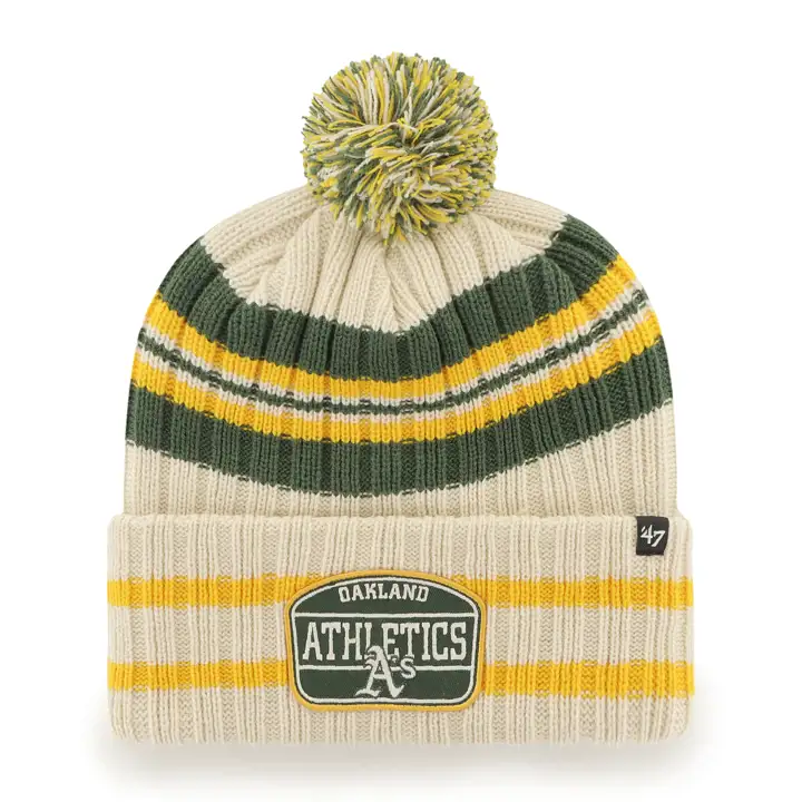 Oakland Athletics MLB Hone Patch Tricot naturel/vert foncé/jaune