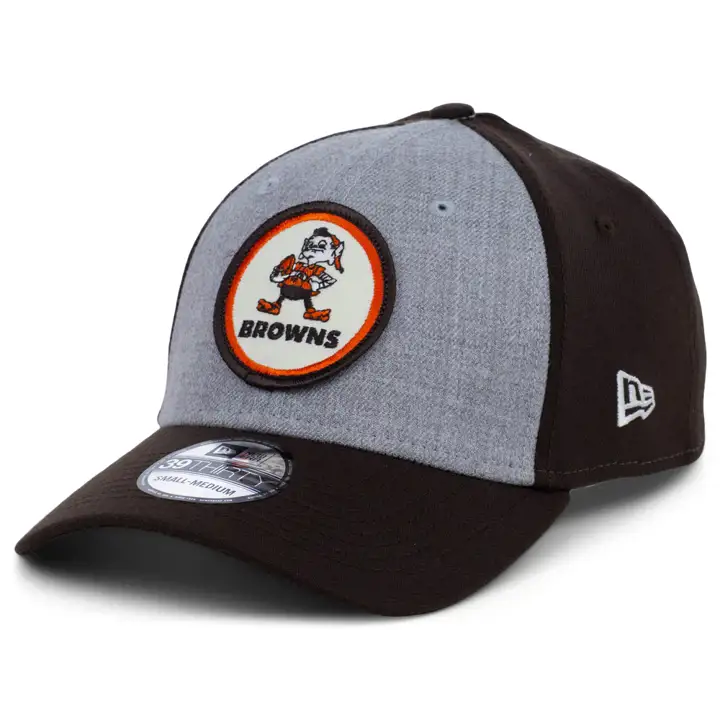 Cleveland Browns 22 NFL OF Casquette de bordure Historic 39THIRTY Gris chiné