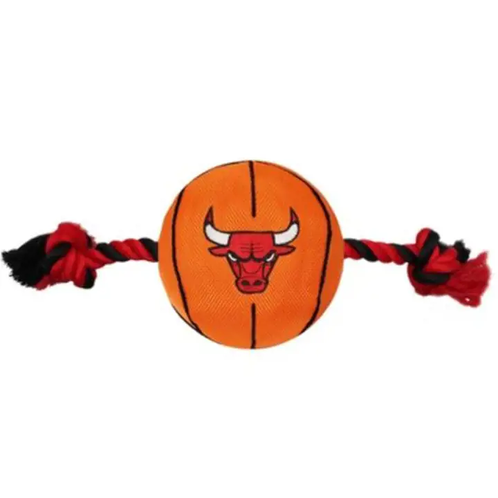Chicago Bulls – jouet pour animal de compagnie en nylon, ballon de basket avec corde