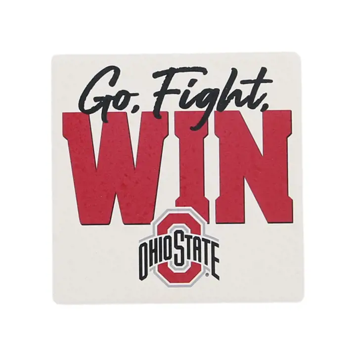 Dessous de verre en céramique des Buckeyes de l'Ohio State - Go Fight Win ast