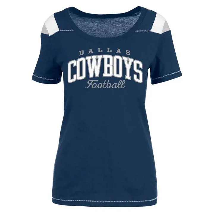 T-shirt à épaules dégagées pour femme Dallas Cowboys NFL Peggy 21 marine