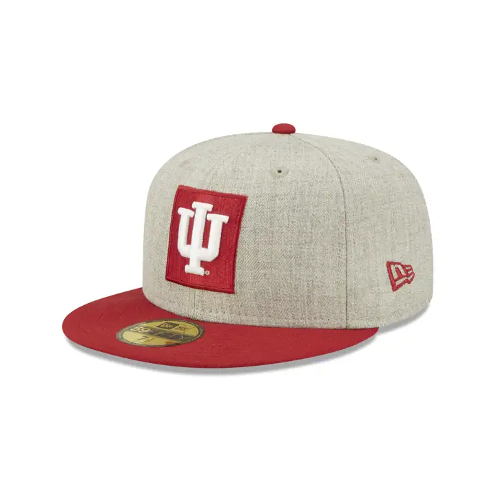 Casquette 59FIFTY New Era Indiana Hoosiers NCAA Patch Chiné Gris Foncé