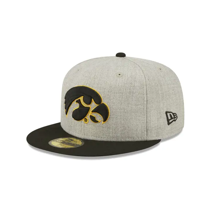 Casquette Iowa Hawkeyes NCAA Heathered Patch 59FIFTY New Era H-Gray