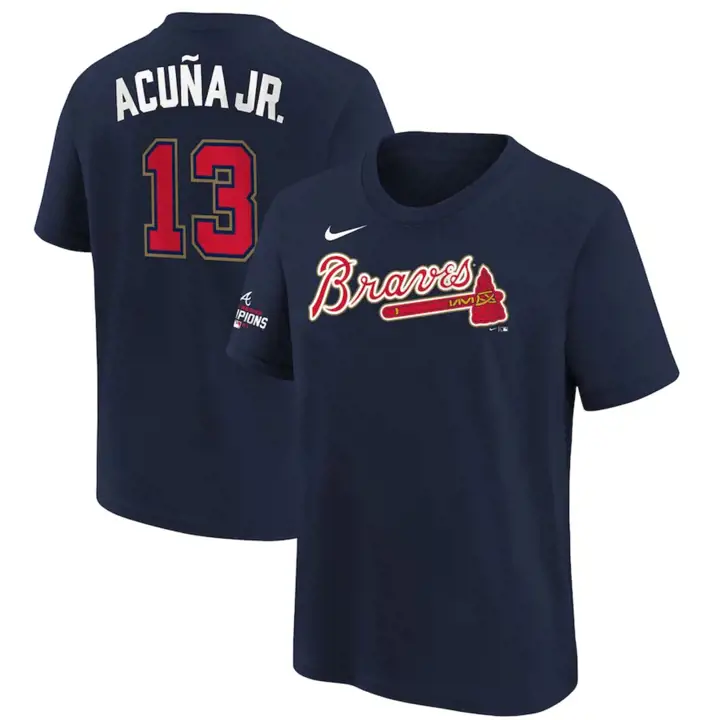 T-shirt joueur jeunesse BRAVES MLB Or N&N 22 Ronald Acuna NAV