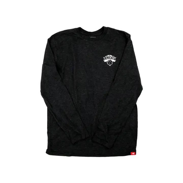 New York Knicks NBA Double Dribble T-shirt Confortable Manches Longues noir