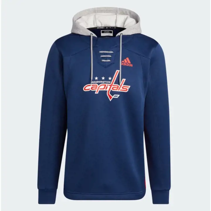 Washington Capitals NHL Chandail à capuchon avec lacets Adidas 22 Adidas Na