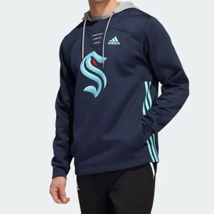 Sweat à capuche Adidas Skatelace NHL Seattle Kraken 22 Adidas Marine