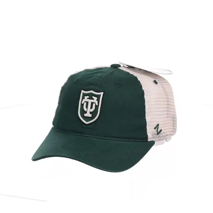 Casquette de camionneur universitaire Tulane Green Wave vert forêt/pierre